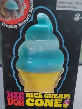 Nee Doh Nice Cream Cone Squishy Toy - Blue & Yellow